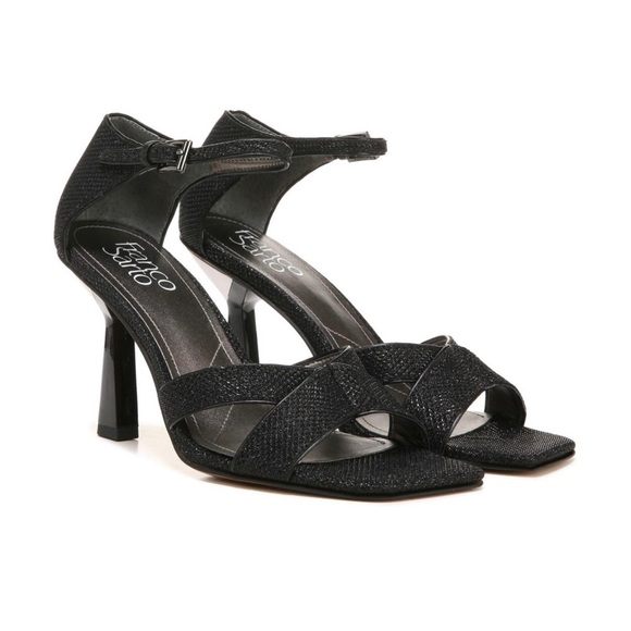 FRANCO SARTO RANIA 2 STILETTO CUT-OUT HEELS BLACK NEW 9 MEDIUM - Picture 2 of 5